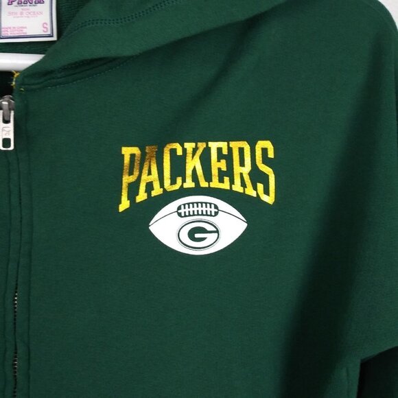 PINK VICTORIA'S SECRET PACKERS green full zip hoodie sweatshirts size S - Picture 3 of 11